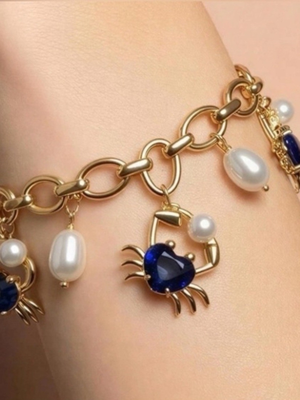 kate spade New "Claws Out Crab" Charm Bracelet